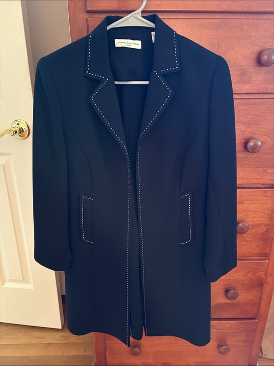 Amanda Smith Jackets & Blazers - Amanda Smith Black Blazer with White Topstitch Detailing